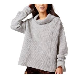 Free People Sidewinder Sweater Women Gray Medium 100% Wool
